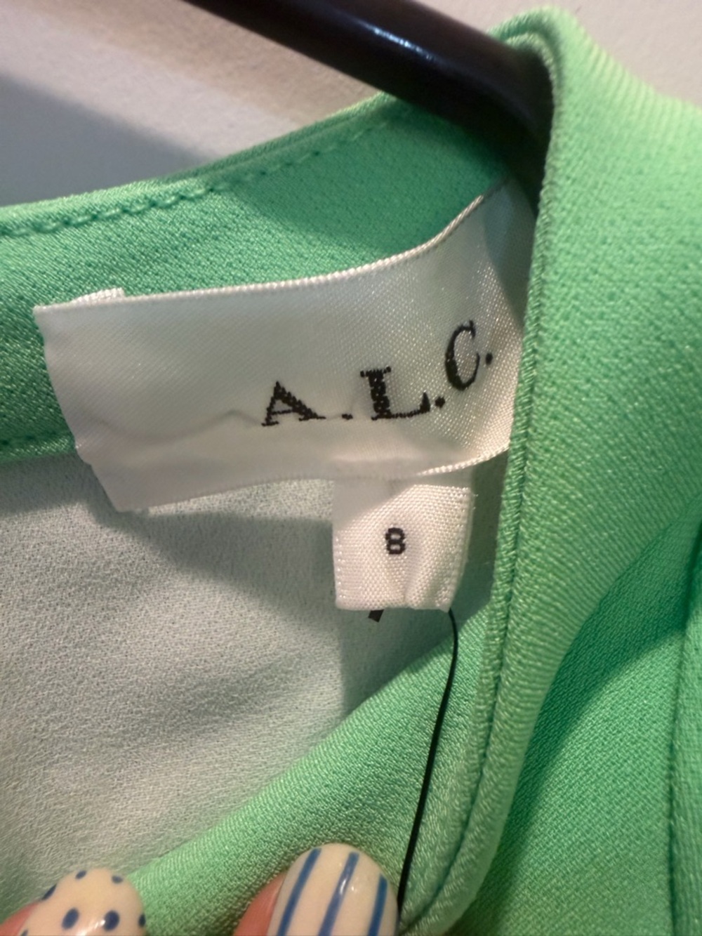 A.L.C. Mint Green Ruched-Side Long Sleeve Mini Dress - Picture 4 of 7